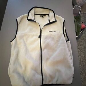 Timberland Cream Fleece Vest with Black Accents